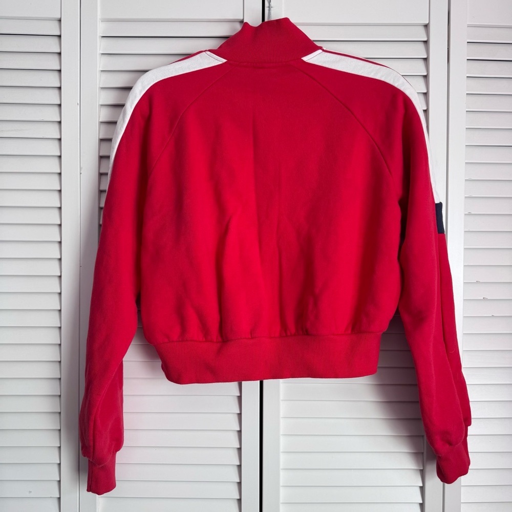 Ellesse Alagna Track Jacket Zip Up Crop Sweatshirt Red 90's Inspired Medium - Picture 6 of 10